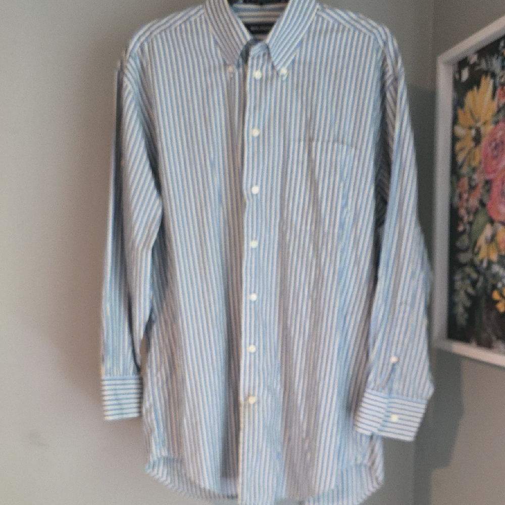 Nautica Button Down Shirt 100% Cotton Neck 16"